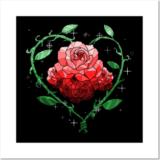 Red Crystal Flower Posters and Art